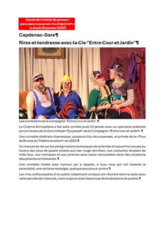 Entre Cour et Jardin - Presse